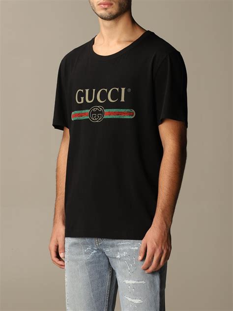 black t shirt gucci|Gucci t shirt black men.